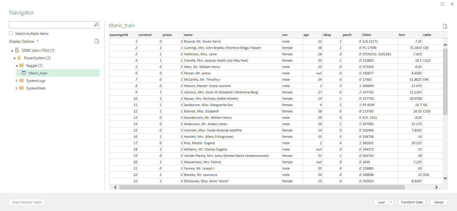 Excel TDV